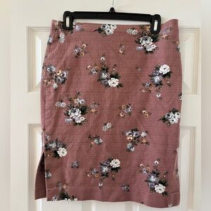 Loft Outlet Pink Floral Pencil Skirt